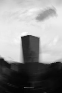 a black and white photo of a building